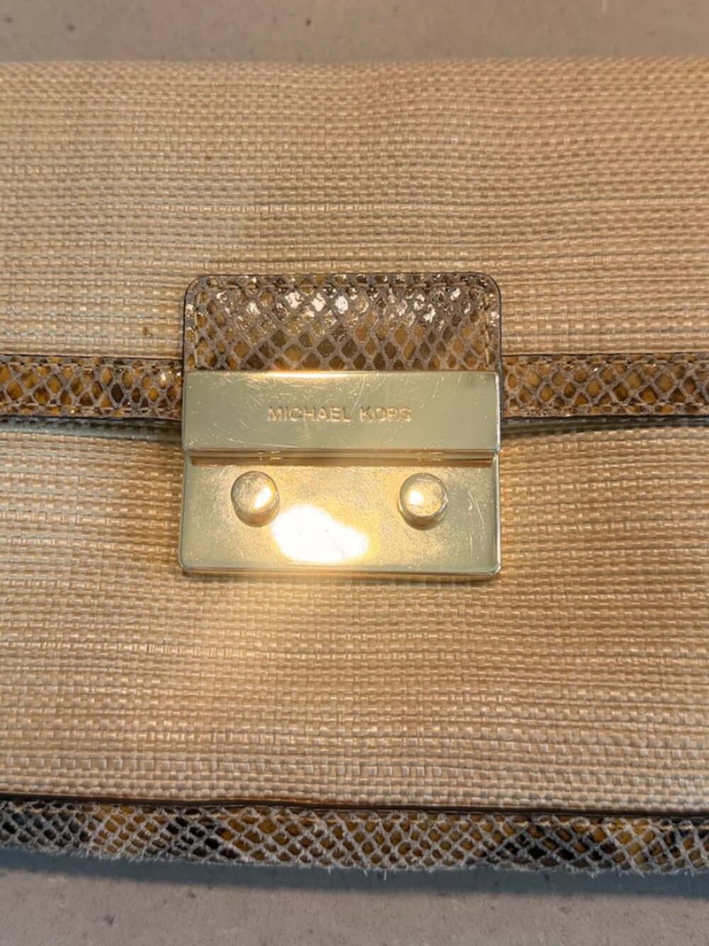 Michael Kors Sloan Raffia Clutch